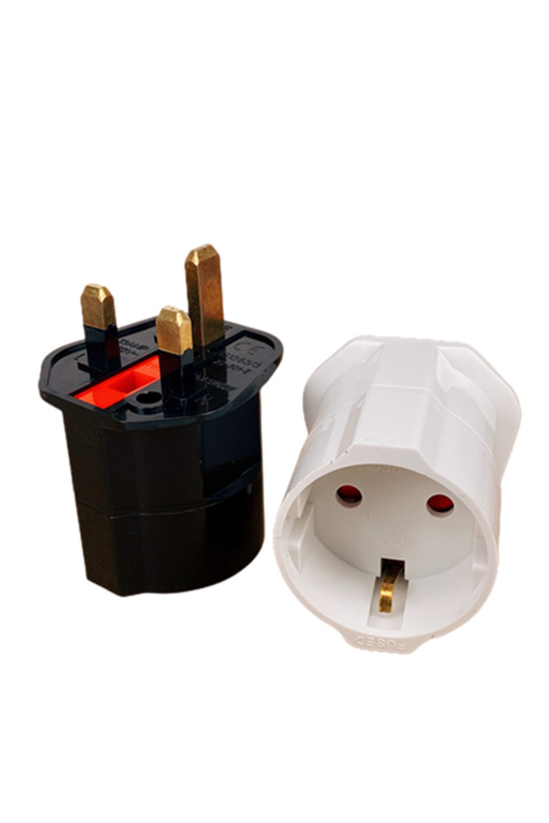 EU TO UK black 1PCS European 2 Pin to UK 3 Pin Plug Adaptor Euro EU Travel Mains Adapter