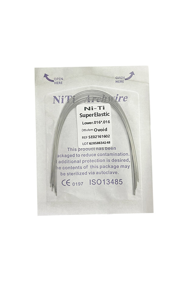 16 × 16 سفلي 10 قطع/عبوة أسلاك قوس تقويم الأسنان AG Dental NITI شكل دائري / مستطيل بيضاوي Ortho Ar