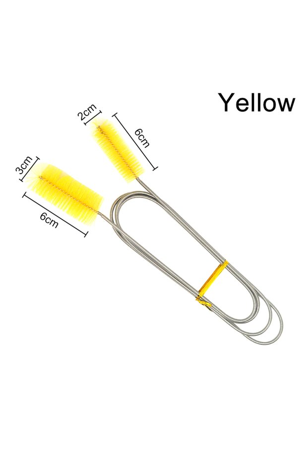 155cm Yellow Aquarium Cleaning Brush for Water Filter Pump Lily Pipe Air Tube Hose Stainless Steel F