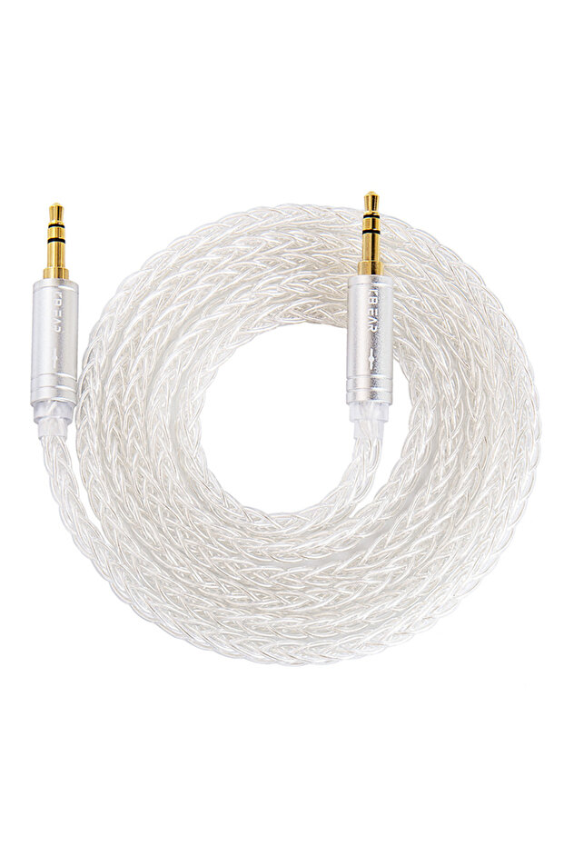 1.2m silver 3.5-3.5 KBEAR AUX08 8 Cores HiFi AUX Earphone Audio Cable Speaker Cable 3.5mm Male to Ma