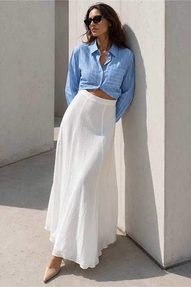 White Balloon Skirt Mg2319