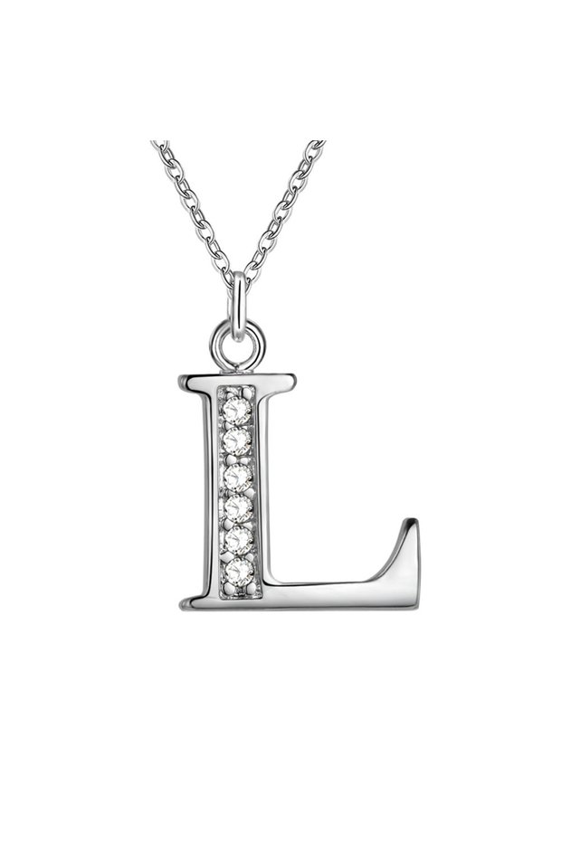 L New 925 Sterling Silver Necklace 26 Letter Pendant For Women Fashion Clavicle Chain Wedding Jewel.