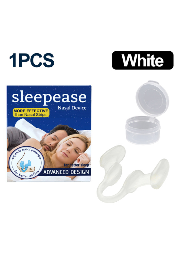 1PCS-White 1~4Pcs Silicone Nose Clip Anti Snoring Nasal Dilator Stop Snore Aid Easy Breathe Improve