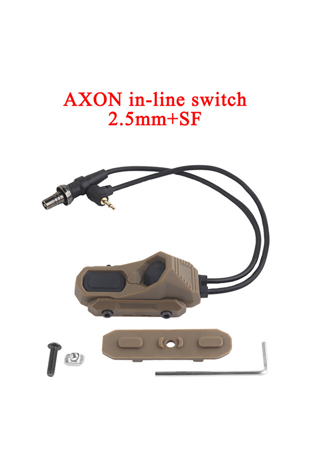 2.5-SF-TAN Tactical AXON Remote In-Line Dual Function Pressure Switch Flashlight PEQ NGAL Laser Push