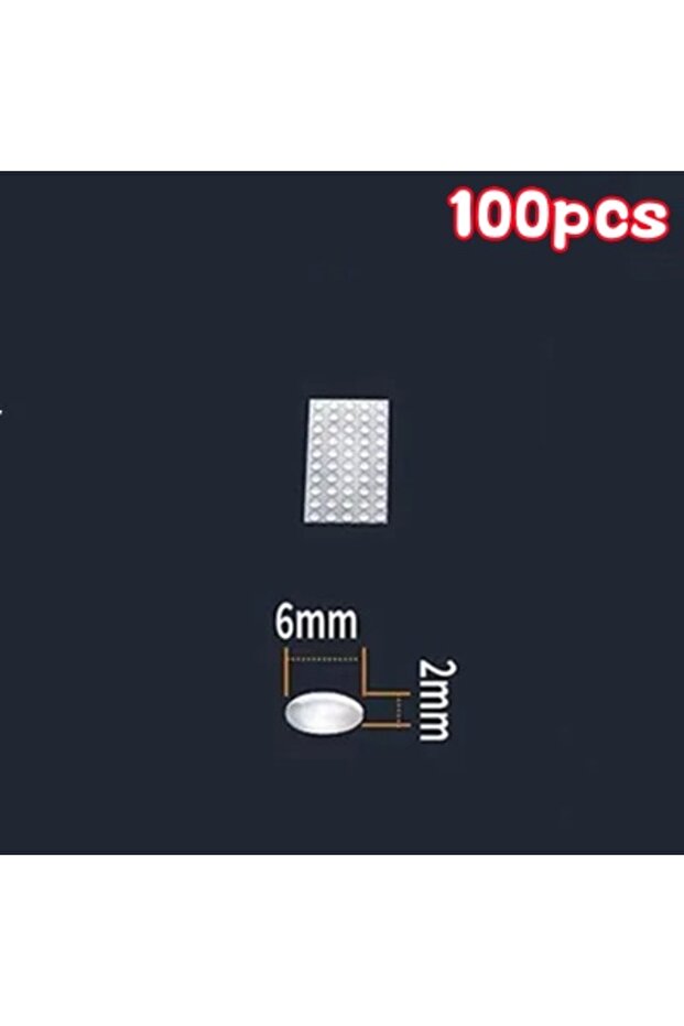 6 x 2mm x 100pcs 100pcs Cabinet Door Bumpers Strong Self-Adhesive Clear Pads Soft Silicone Door Stop