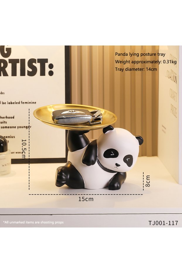 Tj001-117 Cute Panda Storage Tray Ornament Key Candy Storage Tray Ornament Living Room Home Decorati
