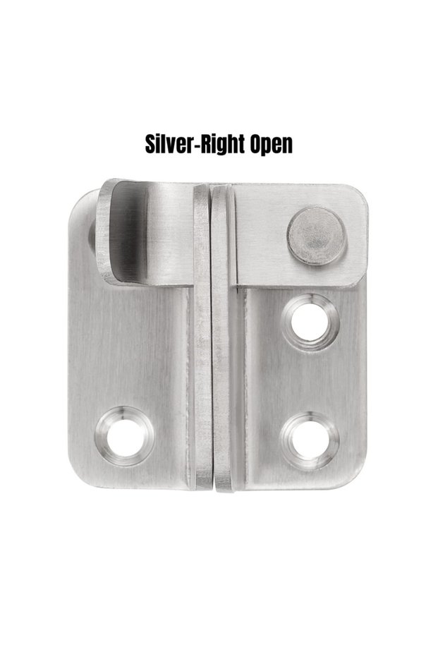 Silver-Right Open Flip Latch with Padlock Hole Stainless Steel Safety Hasp Door Lock Slide Bolt Gate