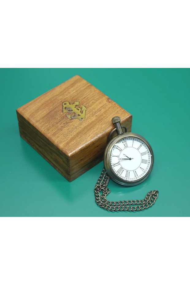 Chain Clock with Wooden Box 15503