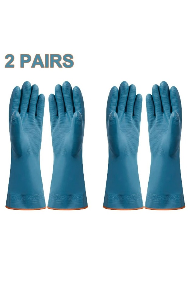 2 pairs 2/4 Pairs Waterproof Gloves with Fleece Thicked Cleaning Gloves Household Bathroom Kitchen H