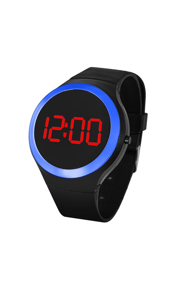 Black Dark Blue New Boys and Girls Sports Electronic Watch for Students Simple and Casual Round Watc