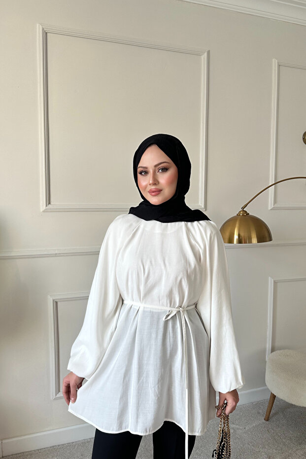 سترة منسوجة بأكمام بالونية