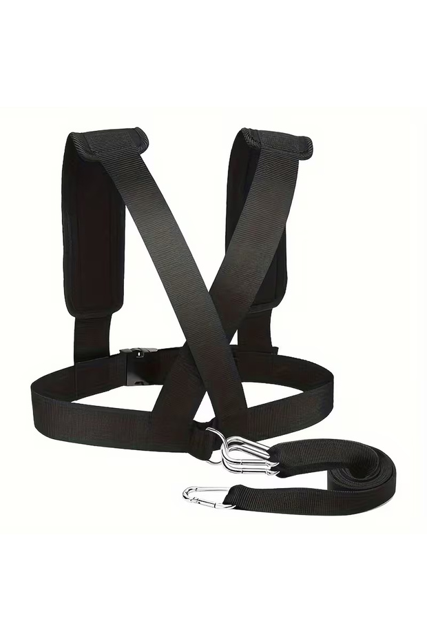 HM-1056-black Sled Pulling Harness, Tire Pulling Harness with Pull Strap Resistance Training, Adjust