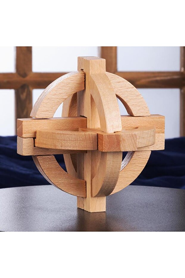 Ball Wooden Kongming Luban Lock,3D Brain Teaser Puzzle,Office Decompression Puzzle for Adult, Intell