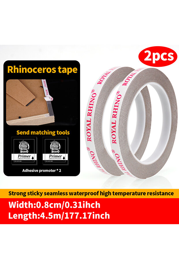 8mmX4.5M-2PCS 450CM Extra Strong Double Sided Tape Adhesive Car Special Tear Off Without Leaving Tra