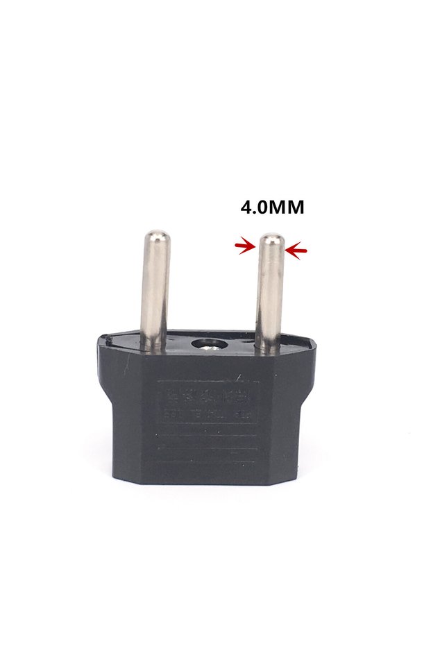 EU 4.0MM Black 1PCS European US AU EU Plug Adapter American Japan China US To EU Euro Travel Power A