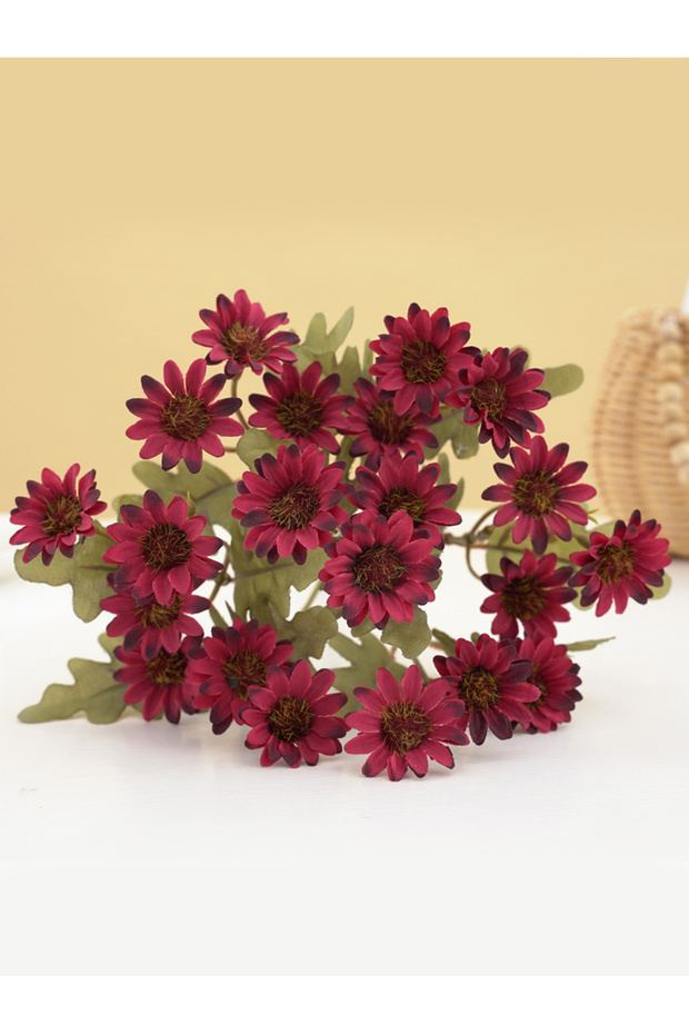 Rose red 21 Heads Artificialflower Autumn Silk Daisy Bouquet Decor Vase Home Wedding Decor Household