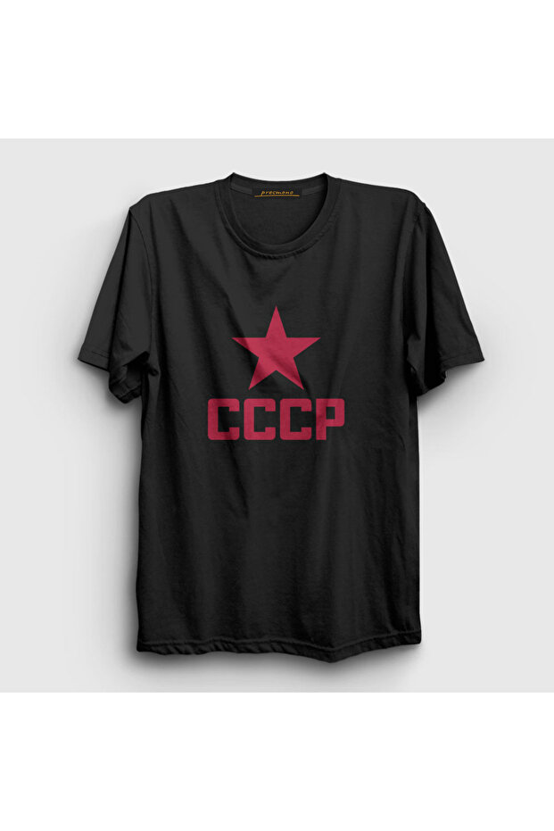 تي شيرت للجنسين أسود أحمر Cccp الاتحاد السوفيتي267321تي تي