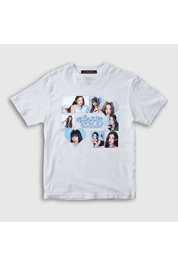 Unisex Kids White Band K-Pop Focus Hearts2Hearts T-Shirt 596352Tt