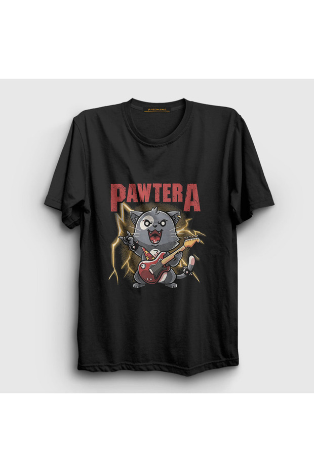 تي شيرت أسود للجنسين من Pawtera Pantera Cat Cat 579040tt