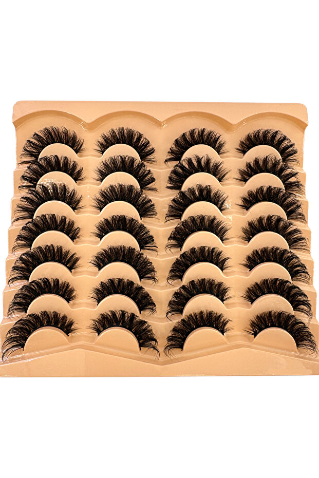 14Pairs 3D13 HBZGTLAD New 14 Pairs Faux Mink Lashes Fluffy False Eyelashes Thick Volume Dramatic Cat