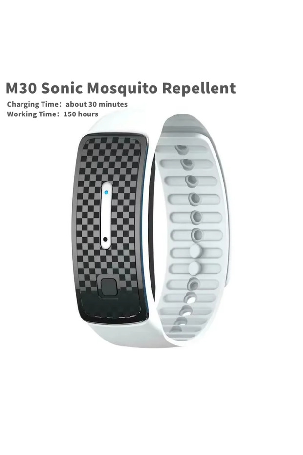 WHITE Ultrasonic Mosquito Repellent Bracelet M30 kids Adult Anti Mosquito Killer Pest Insect Drive W