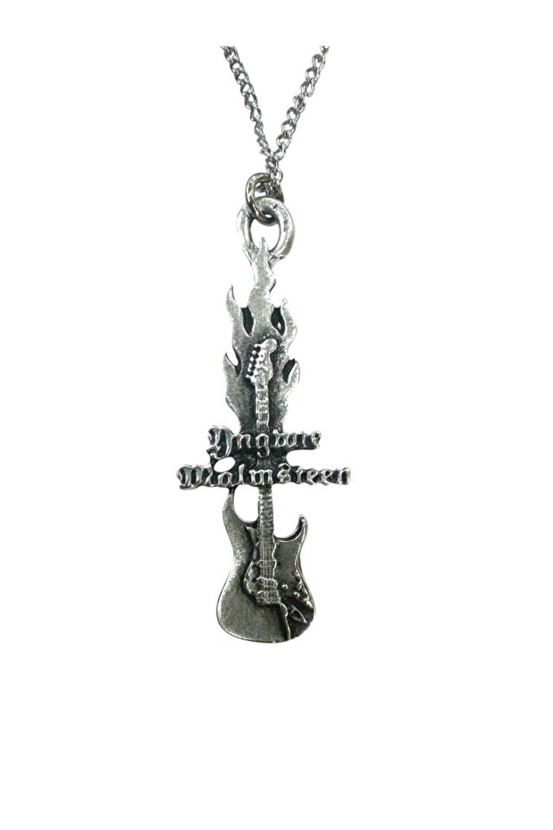 Yngwie J. Malmsteen Flame Electric Guitar Necklace – Unisex - 60 cm Chain