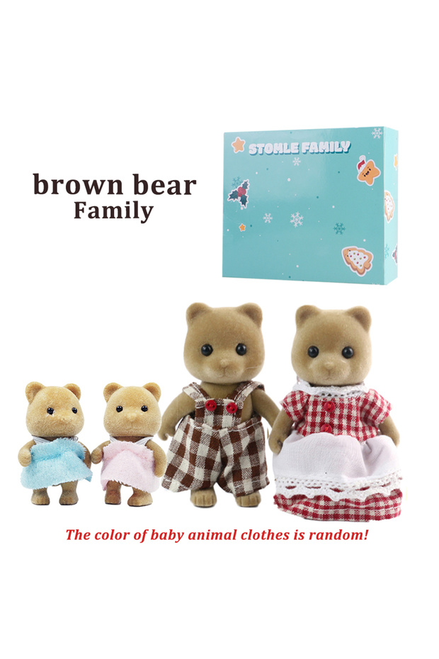 G07-K04 Boxed Box Packing Forest Family Reindeer Bunny Panda Animal Simulation Dollhouse Playset Pla
