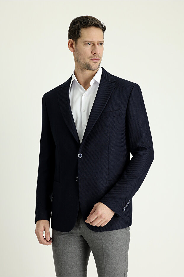 8 Drop Muscle Fit Long Athletic Cut Patterned Sports Jacket
