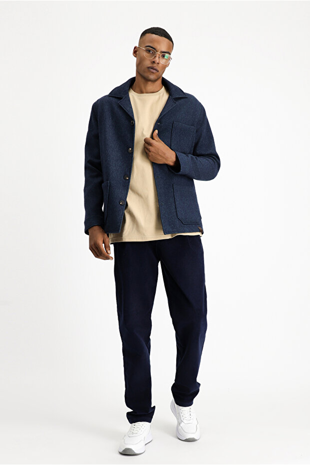 6 Drop Regular Fit Standard Cut Patterned Sport Wool Italian Jacket
