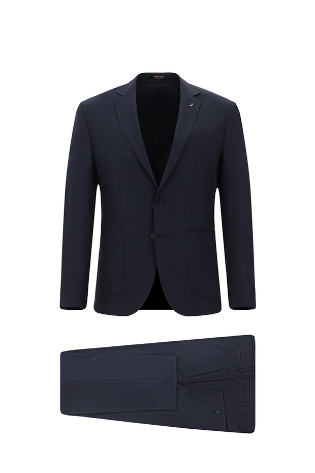 7 Drop Super قصة ضيقة Extra Slim Fit منقوش بدلة رياضية مكونة من صوف قطع
