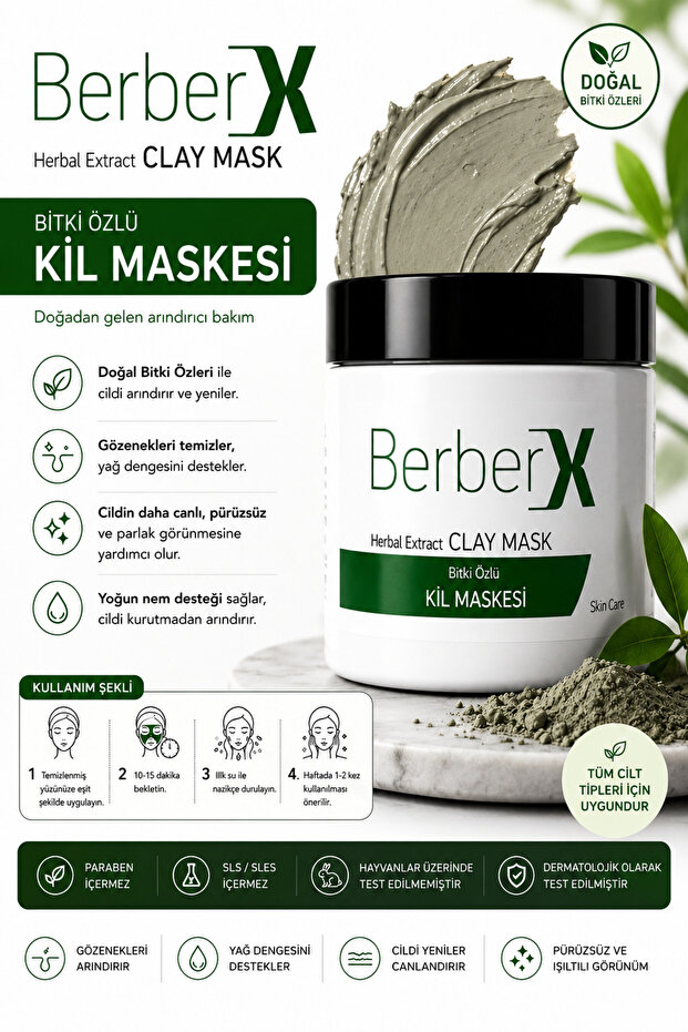 Berberx Prof Herbal Clay Mask 650 Gr