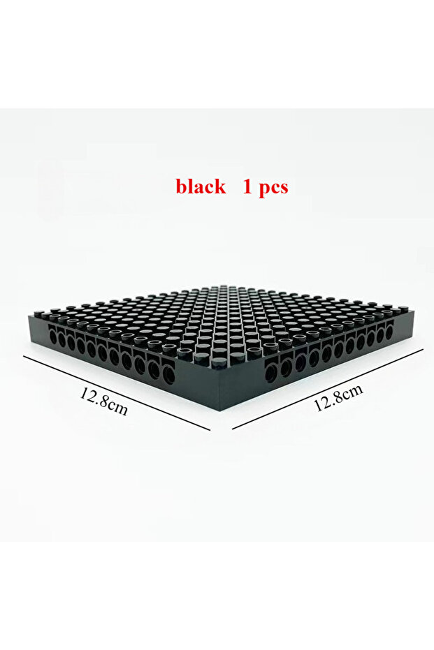لوحة قاعدة توصيل سوداء MOC مقاس 16x16 بفتحات، قابلة للتعديل، قطعة واحدة للتركيب الذاتي (DIY)