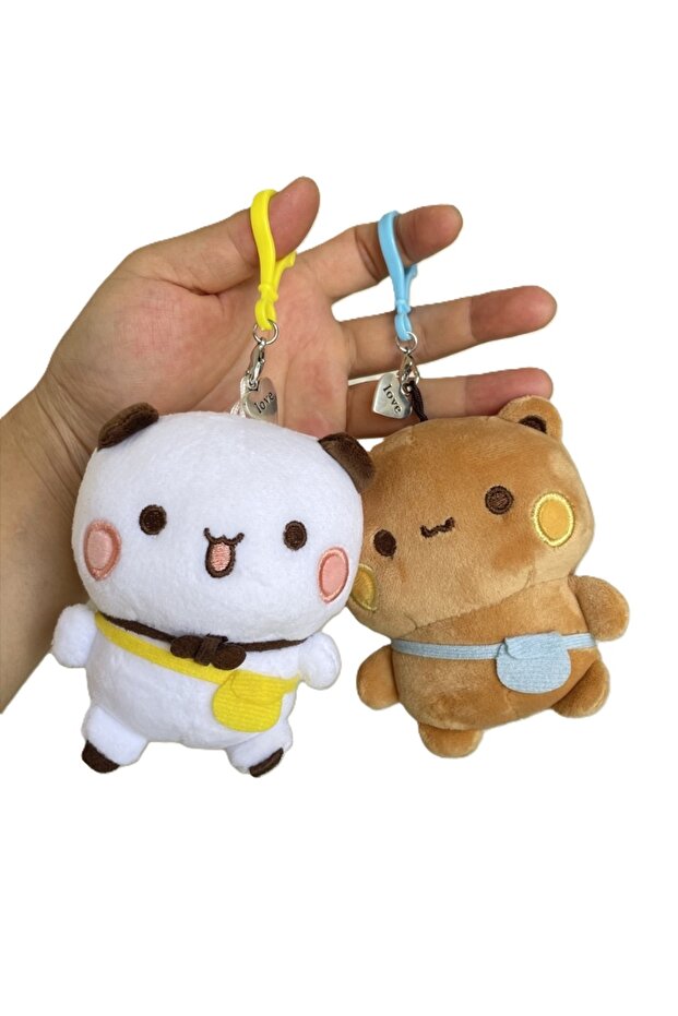 Yier and bubu Cute Bubu Dudu Plush Toy Stuffed Plush Panda Keychain Kawaii Fluffy Brown Bear Toy Dol