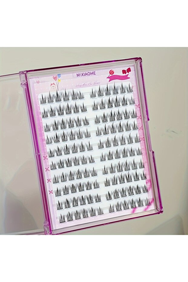 01 Mixiaohe 120 Clusters Glue-Free Sunflower Lashes C Curl Natural DIY Lash for Beginners
