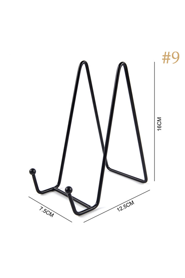 9 1pc Plate Display Stand Picture Easel Metal Plate Stands Holder Display Pictures Frame Photo Deco.