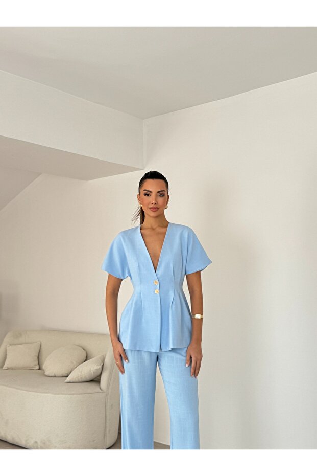 Linen Vest Set - 4