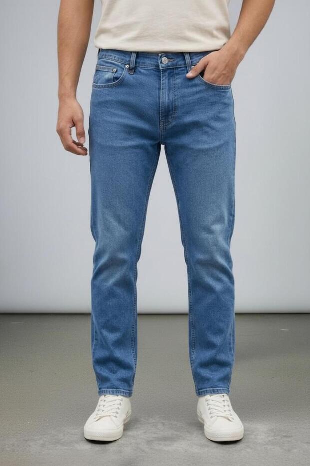 Men's Regular Fit Denim Trousers Casual Comfortable Cut Stylish Basic Jeans