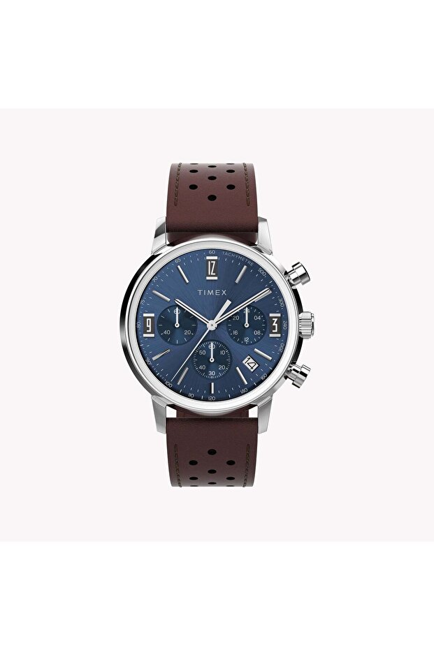 Men's Stainless Steel, Brown Leather | TW2W10200