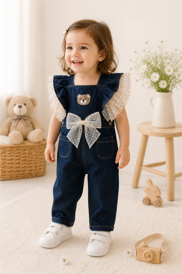 Girl's Denim Salopet Jeans Overalls