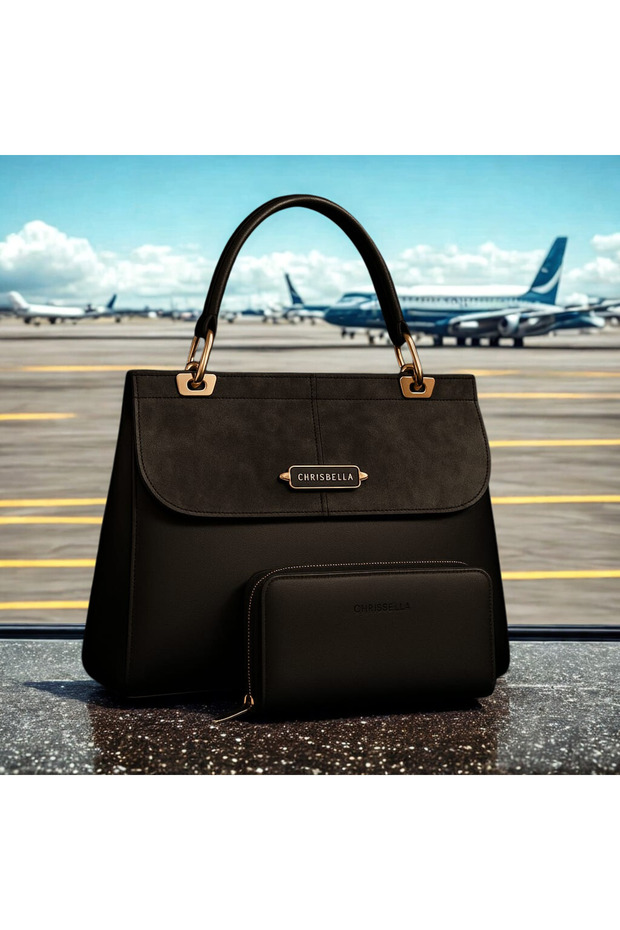 Women’s Elegant Handbag Set with Matching Wallet – Faux Leather Shoulder Bag For Ladies