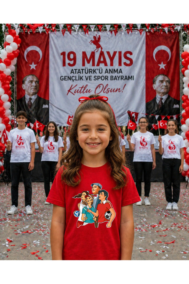 19 May Atatürk Youth Day T-Shirt 100% Cotton Oversize Unisex Printed Comfortable Fit