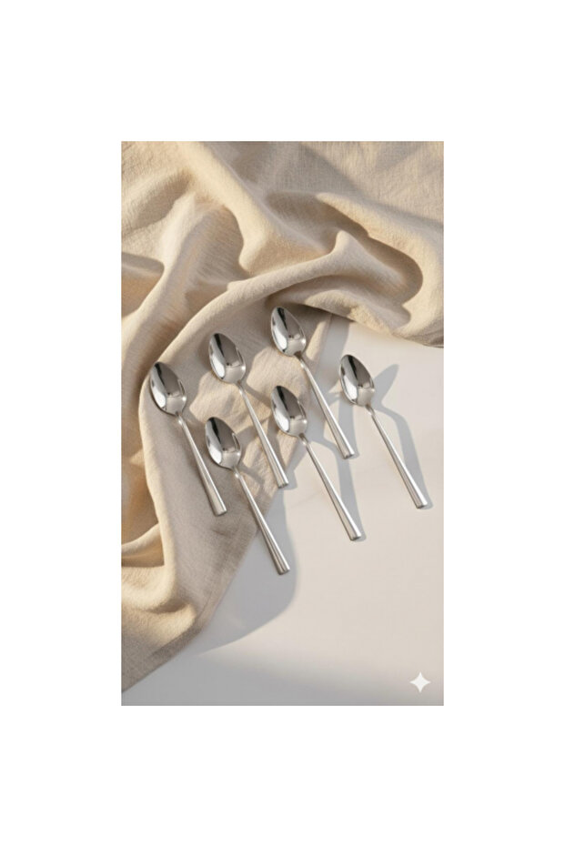 Luxury Set of 6 Stainless Steel Dessert Spoons