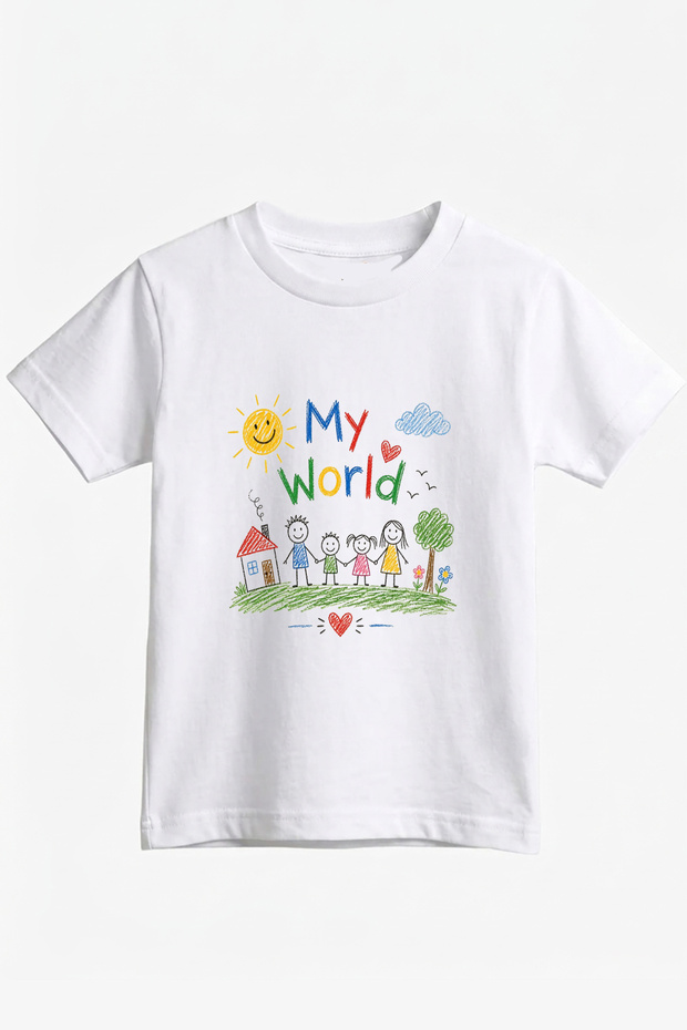 Unisex Kids Family Cartoon Crew Neck Short Sleeve T-Shirt