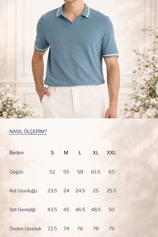 slim fit Bumbac basic Mânecă scurtă Guler polo - 8