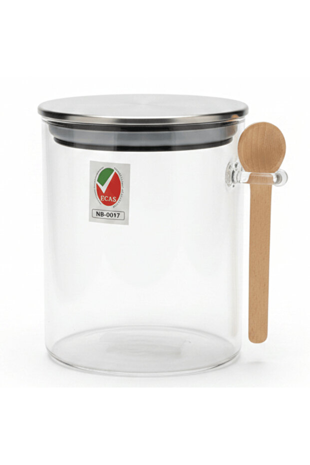 Airtight Clear Glass Storage Canister with Metal Lid – Kitchen Organization Jar (710 ml)