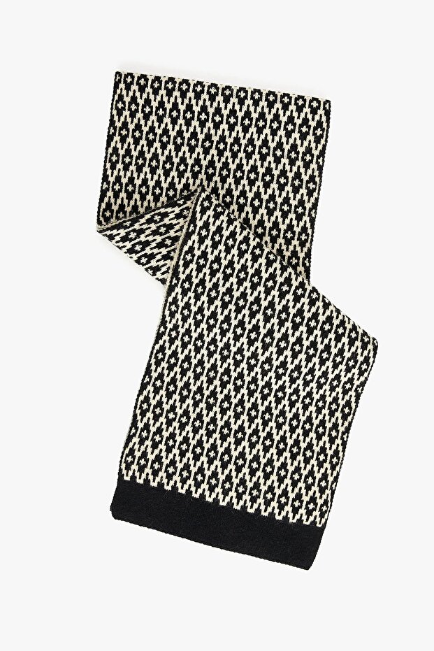 Women's Ethnic Patterned Knitwear Long Scarf 6Wak50132Aa