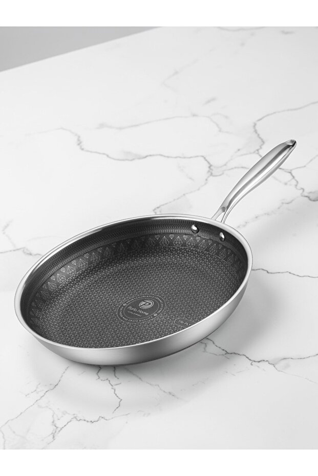 Imperial Series 32Cm Frypan I-410, 3Ply Stainless Steel 304, Full Non-stick, Etched pattern+KFCC Ceramic coating, Induction based, PFOA-Free.