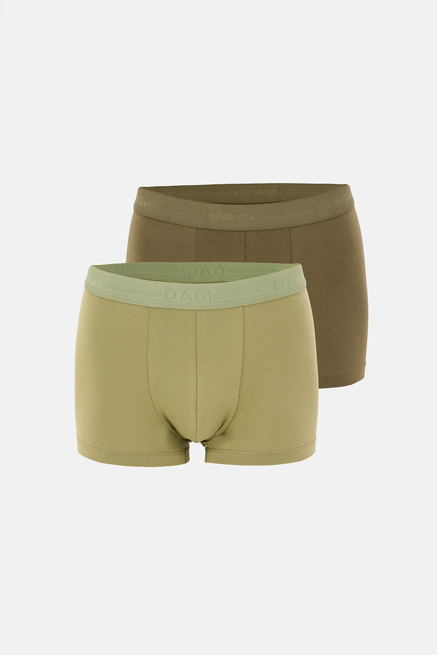 Khaki-Green 2-Pack Patterned Cotton Boxers