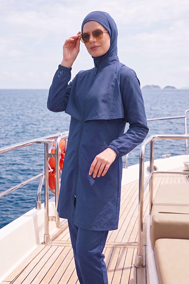 Parachute Full Covered Hijab Swimsuit 20251 Indigo