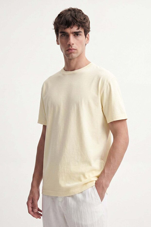 Yellow Cotton Men's T-Shirt